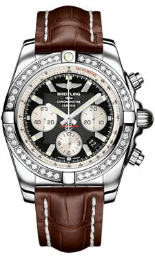 Breitling Chronomat 44 Steel 40 Dia Bezel - Croco Strap - Deployant AB011053/B967-croco-brown-deployant Men's Watch