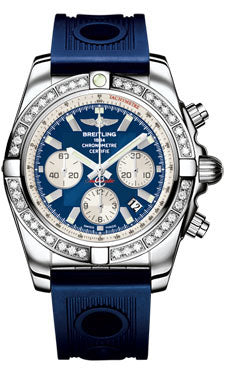 Breitling Chronomat 44 Steel 40 Dia Bezel - Ocean Racer Strap - Deployant AB011053/C788-ocean-racer-blue-deployant Men's Watch