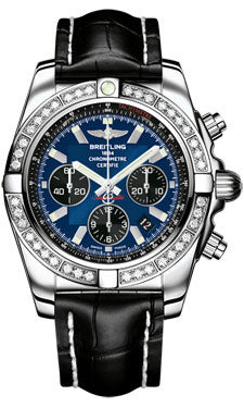 Breitling Chronomat 44 Steel 40 Dia Bezel - Croco Strap - Deployant AB011053/C789-croco-black-deployant Men's Watch