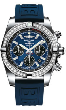 Breitling Chronomat 44 Steel 40 Dia Bezel - Diver Pro III Strap - Deployant AB011053/C789-diver-pro-iii-blue-deployant Men's Watch