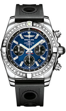 Breitling Chronomat 44 Steel 40 Dia Bezel - Ocean Racer Strap - Deployant AB011053/C789-ocean-racer-black-deployant Men's Watch