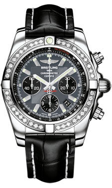 Breitling Chronomat 44 Steel 40 Dia Bezel - Croco Strap - Deployant AB011053/F546-croco-black-deployant Men's Watch