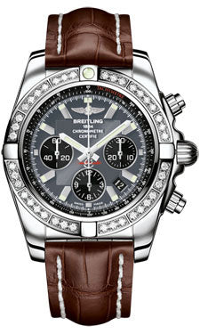 Breitling Chronomat 44 Steel 40 Dia Bezel - Croco Strap - Deployant AB011053/F546-croco-brown-deployant Men's Watch