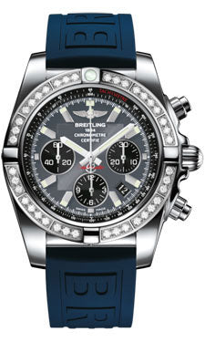 Breitling Chronomat 44 Steel 40 Dia Bezel - Diver Pro III Strap - Deployant AB011053/F546-diver-pro-iii-blue-deployant Men's Watch