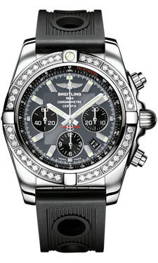 Breitling Chronomat 44 Steel 40 Dia Bezel - Ocean Racer Strap - Deployant AB011053/F546-ocean-racer-black-deployant Men's Watch