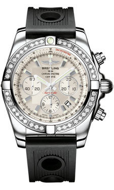 Breitling Chronomat 44 Steel 40 Dia Bezel - Ocean Racer Strap - Deployant AB011053/G684-ocean-racer-black-deployant Men's Watch