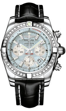 Breitling Chronomat 44 Steel 40 Dia Bezel - Croco Strap - Deployant AB011053/G686-croco-black-deployant Men's Watch