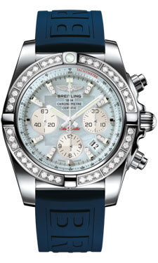 Breitling Chronomat 44 Steel 40 Dia Bezel - Diver Pro III Strap - Deployant AB011053/G686-diver-pro-iii-blue-deployant Men's Watch