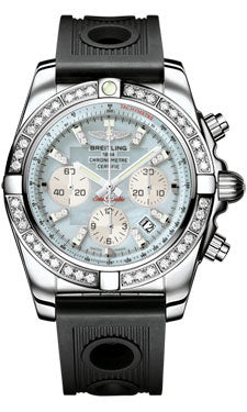 Breitling Chronomat 44 Steel 40 Dia Bezel - Ocean Racer Strap - Deployant AB011053/G686-ocean-racer-black-deployant Men's Watch