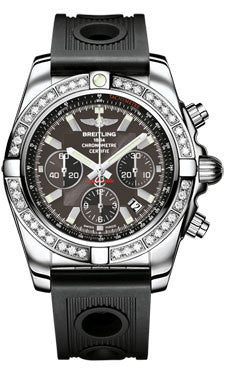 Breitling Chronomat 44 Steel 40 Dia Bezel - Ocean Racer Strap - Deployant AB011053/M524-ocean-racer-black-deployant Men's Watch