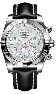 Breitling Chronomat 41 Steel Polished Bezel - Leather Strap - Tang AB014012/A746-leather-black-tang Men's Watch