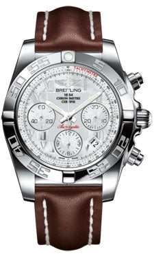 Breitling Chronomat 41 Steel Polished Bezel - Leather Strap - Tang AB014012/A746-leather-brown-tang Men's Watch