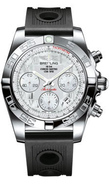 Breitling Chronomat 41 Steel Polished Bezel - Ocean Racer Strap AB014012/A746-ocean-racer-black-deployant Men's Watch