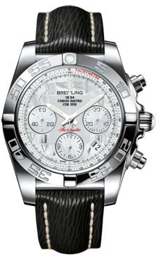 Breitling Chronomat 41 Steel Polished Bezel - Sahara Leather Strap AB014012/A746-sahara-black-tang Men's Watch