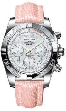 Breitling Chronomat 41 Steel Polished Bezel - Sahara Leather Strap AB014012/A746-sahara-rose-tang Men's Watch