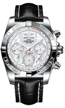 Breitling Chronomat 41 Steel Polished Bezel - Croco Strap - Deployant AB014012/A747-croco-black-deployant Men's Watch