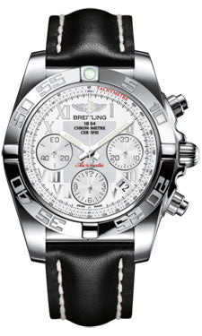 Breitling Chronomat 41 Steel Polished Bezel - Leather Strap - Tang AB014012/A747-leather-black-tang Men's Watch