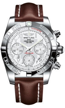 Breitling Chronomat 41 Steel Polished Bezel - Leather Strap - Tang AB014012/A747-leather-brown-tang Men's Watch