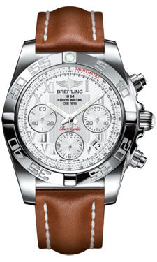 Breitling Chronomat 41 Steel Polished Bezel - Leather Strap - Tang AB014012/A747-leather-gold-tang Men's Watch