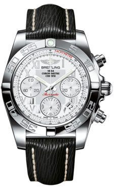 Breitling Chronomat 41 Steel Polished Bezel - Sahara Leather Strap AB014012/A747-sahara-black-tang Men's Watch