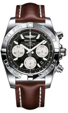 Breitling Chronomat 41 Steel Polished Bezel - Leather Strap - Tang AB014012/BA52-leather-brown-tang Men's Watch