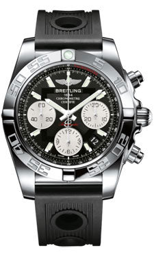 Breitling Chronomat 41 Steel Polished Bezel - Ocean Racer Strap AB014012/BA52-ocean-racer-black-folding Men's Watch