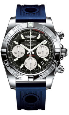 Breitling Chronomat 41 Steel Polished Bezel - Ocean Racer Strap AB014012/BA52-ocean-racer-blue-folding Men's Watch