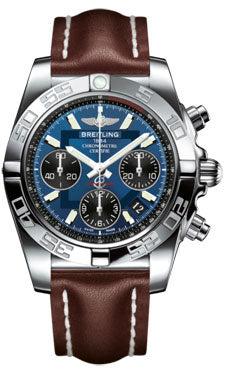 Breitling Chronomat 41 Steel Polished Bezel - Leather Strap - Tang AB014012/C830-leather-brown-tang Men's Watch