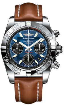 Breitling Chronomat 41 Steel Polished Bezel - Leather Strap - Tang AB014012/C830-leather-gold-tang Men's Watch