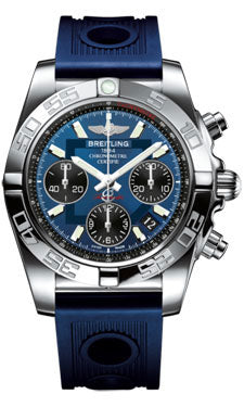 Breitling Chronomat 41 Steel Polished Bezel - Ocean Racer Strap AB014012/C830-ocean-racer-blue-folding Men's Watch