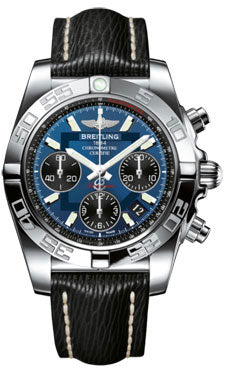 Breitling Chronomat 41 Steel Polished Bezel - Sahara Leather Strap AB014012/C830-sahara-black-tang Men's Watch