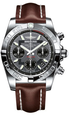 Breitling Chronomat 41 Steel Polished Bezel - Leather Strap - Tang AB014012/F554-leather-brown-tang Men's Watch