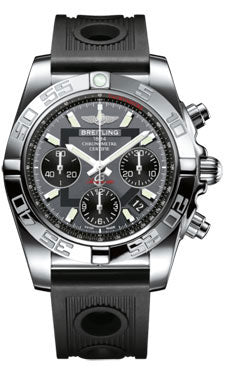 Breitling Chronomat 41 Steel Polished Bezel - Ocean Racer Strap AB014012/F554-ocean-racer-black-folding Men's Watch