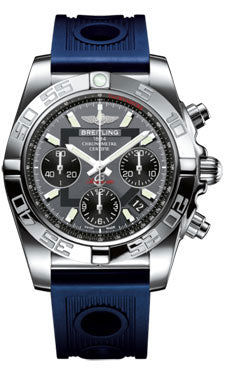 Breitling Chronomat 41 Steel Polished Bezel - Ocean Racer Strap AB014012/F554-ocean-racer-blue-folding Men's Watch