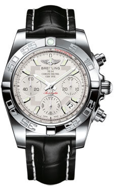 Breitling Chronomat 41 Steel Polished Bezel - Croco Strap - Deployant AB014012/G711-croco-black-folding Men's Watch