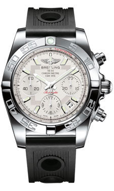 Breitling Chronomat 41 Steel Polished Bezel - Ocean Racer Strap AB014012/G711-ocean-racer-black-folding Men's Watch