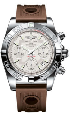 Breitling Chronomat 41 Steel Polished Bezel - Ocean Racer Strap AB014012/G711-ocean-racer-bronze-folding Men's Watch