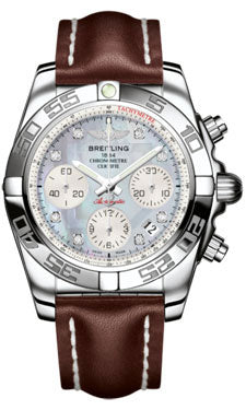 Breitling Chronomat 41 Steel Polished Bezel - Leather Strap - Tang AB014012/G712-leather-brown-tang Men's Watch