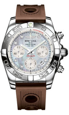 Breitling Chronomat 41 Steel Polished Bezel - Ocean Racer Strap AB014012/G712-ocean-racer-bronze-folding Men's Watch