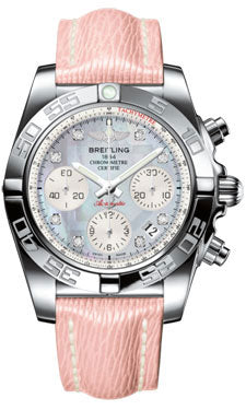 Breitling Chronomat 41 Steel Polished Bezel - Sahara Leather Strap AB014012/G712-sahara-rose-tang Men's Watch