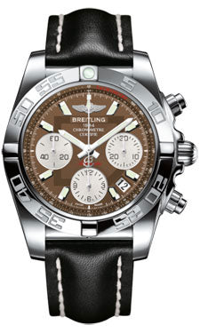 Breitling Chronomat 41 Steel Polished Bezel - Leather Strap - Tang AB014012/Q583-leather-black-tang Men's Watch