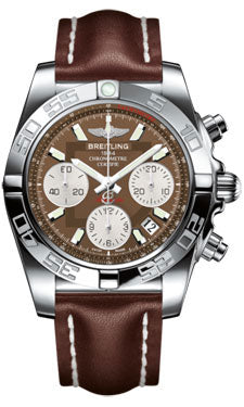 Breitling Chronomat 41 Steel Polished Bezel - Leather Strap - Tang AB014012/Q583-leather-brown-tang Men's Watch