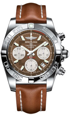 Breitling Chronomat 41 Steel Polished Bezel - Leather Strap - Tang AB014012/Q583-leather-gold-tang Men's Watch