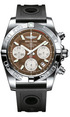 Breitling Chronomat 41 Steel Polished Bezel - Ocean Racer Strap AB014012/Q583-ocean-racer-black-folding Men's Watch