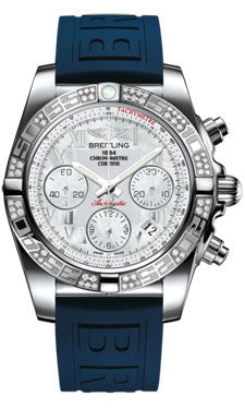 Breitling Chronomat 41 Steel Diamond Bezel - Diver Pro III Strap - Deployant AB0140AA/A746-diver-pro-iii-blue-deployant Men's Watch