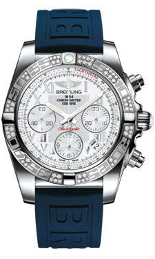 Breitling Chronomat 41 Steel Diamond Bezel - Diver Pro III Strap - Deployant AB0140AA/A747-diver-pro-iii-blue-deployant Men's Watch