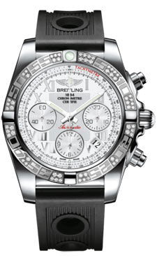 Breitling Chronomat 41 Steel Diamond Bezel - Ocean Racer Strap AB0140AA/A747-ocean-racer-black-deployant Men's Watch