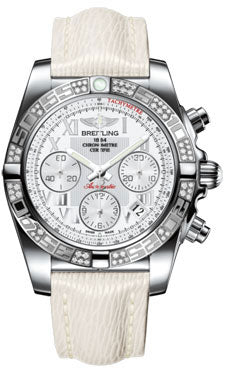 Breitling Chronomat 41 Steel Diamond Bezel - Sahara Leather Strap AB0140AA/A747-sahara-white-tang Men's Watch