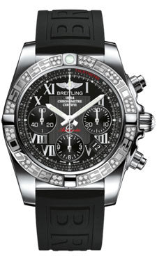 Breitling Chronomat 41 Steel Diamond Bezel - Diver Pro III Strap - Deployant AB0140AA/BC04-diver-pro-iii-black-deployant Men's Watch