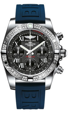 Breitling Chronomat 41 Steel Diamond Bezel - Diver Pro III Strap - Deployant AB0140AA/BC04-diver-pro-iii-blue-deployant Men's Watch